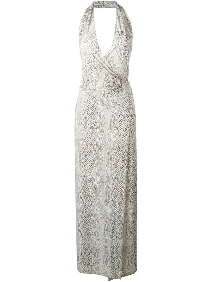 Norma Kamali Snakeskin Print Halterneck Dress