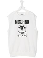 Moschino Kids Logo Print Tank Top, Size: 14 Yrs, White