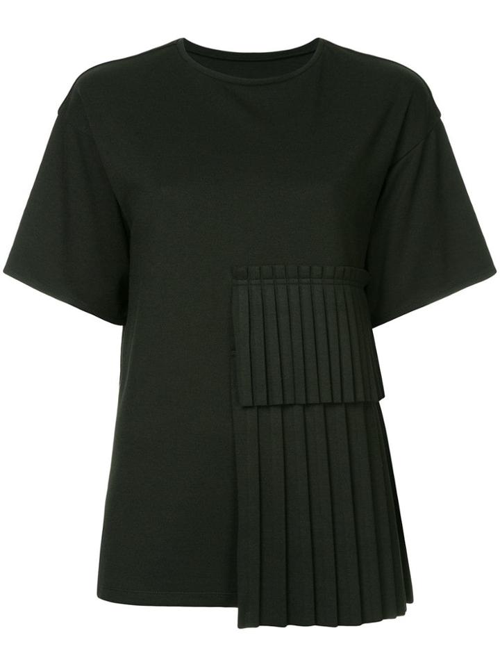 Le Ciel Bleu Pleated Detail T-shirt - Black