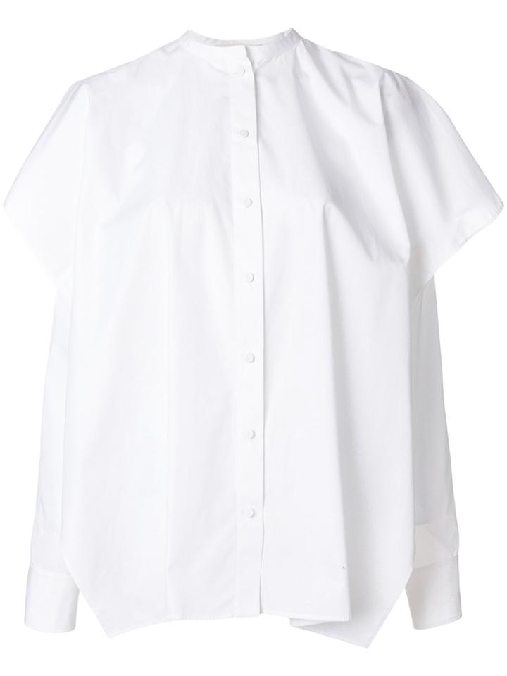 Ports 1961 Cape Detail Mandarin Collar Shirt - White