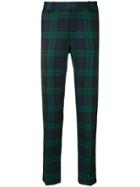 Burberry Checked Trousers - Blue