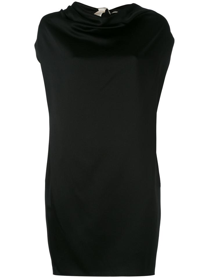Lanvin Gathered Rear Bow Dress, Women's, Size: 40, Black, Acetate/viscose