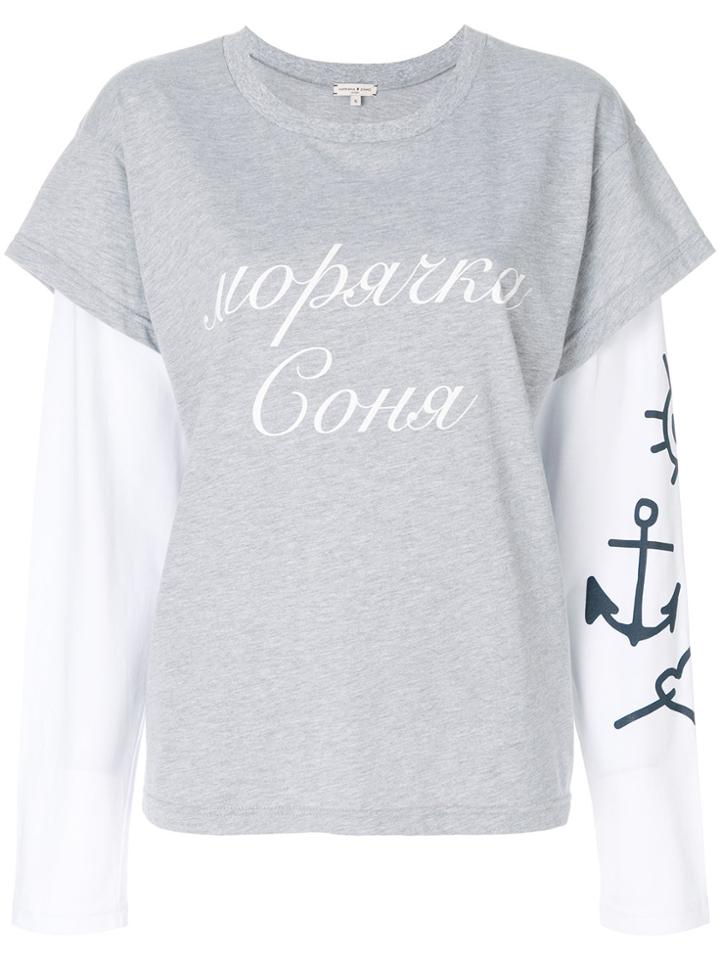 Natasha Zinko Layered Sleeve T-shirt - Grey