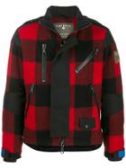 Griffin Concealed Front Checked Jacket - Red