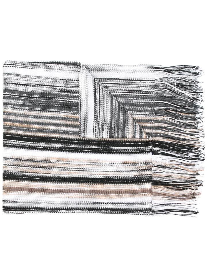 Missoni - Lurex Fringed Scarf - Women - Nylon/viscose/metallized Polyester - One Size, Black, Nylon/viscose/metallized Polyester