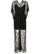 Loyd/ford - Floral Lace Maxi Dress - Women - Silk - 6, Women's, Black, Silk