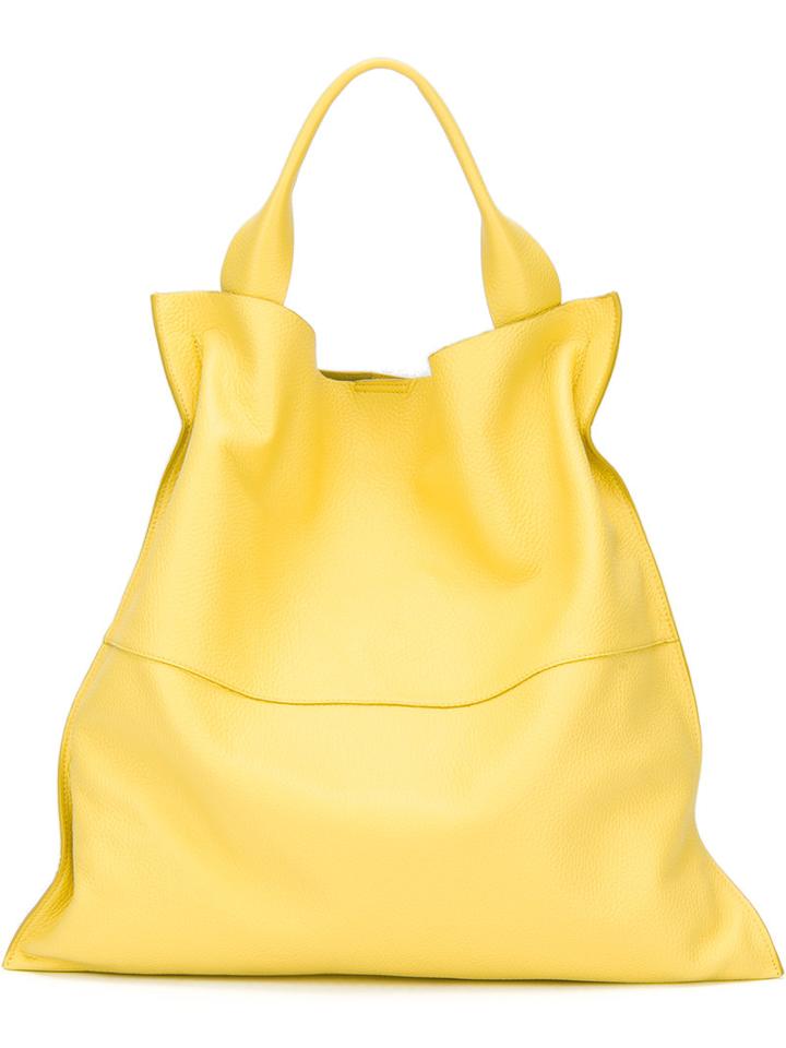 Jil Sander Slouch Tote, Women's, Yellow/orange, Calf Leather