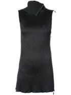 Maticevski Roll Neck Zipped Crinkle Top - Black