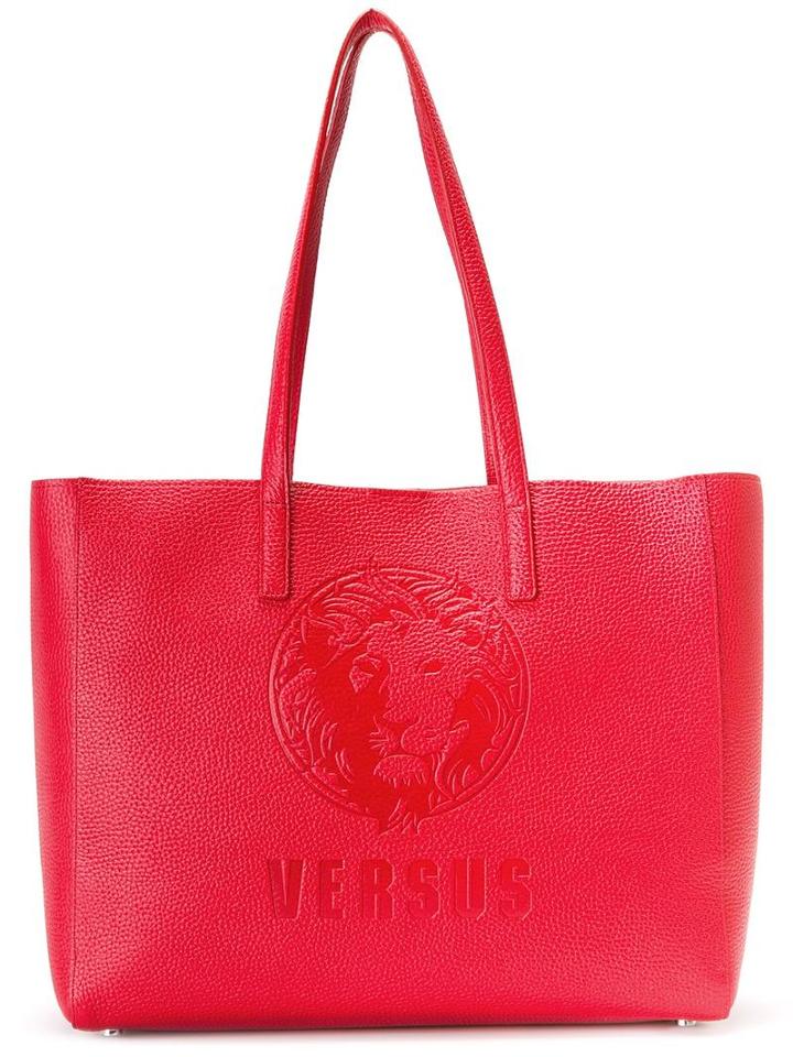 Versus Large Embossed Logo Tote, Women's, Red
