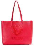 Versus Large Embossed Logo Tote, Women's, Red