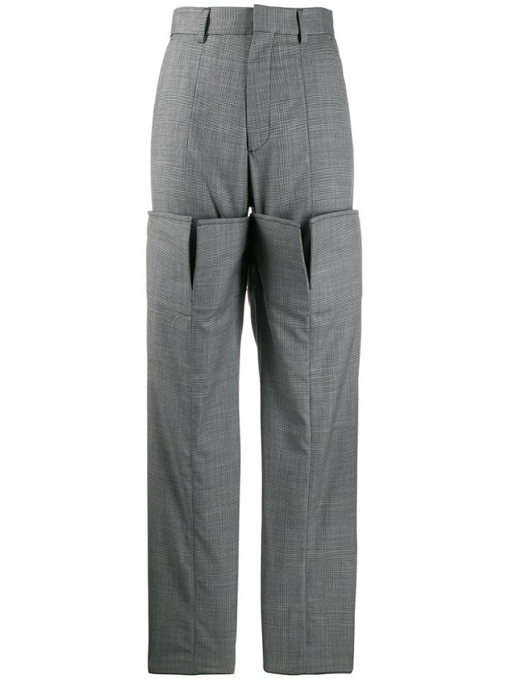 Y/project Layered Straight-leg Trousers - Grey