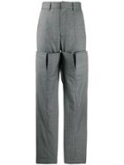 Y/project Layered Straight-leg Trousers - Grey