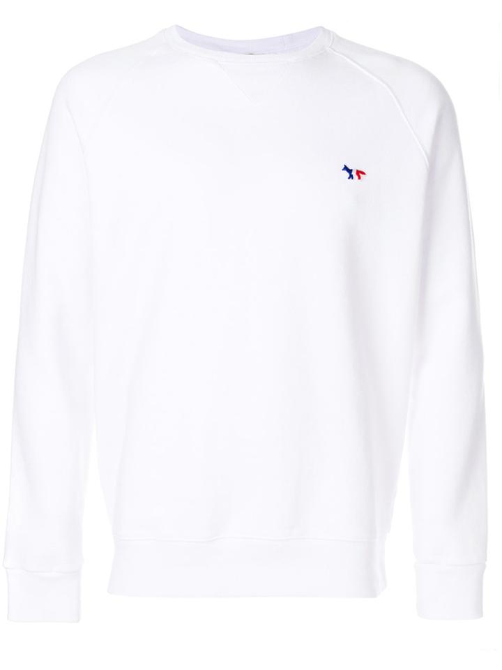 Maison Kitsuné Logo Embroidered Sweatshirt - White