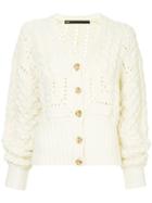 Muller Of Yoshiokubo Cable-knit Fitted Cardigan - White