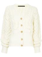 Muller Of Yoshiokubo Cable-knit Fitted Cardigan - White