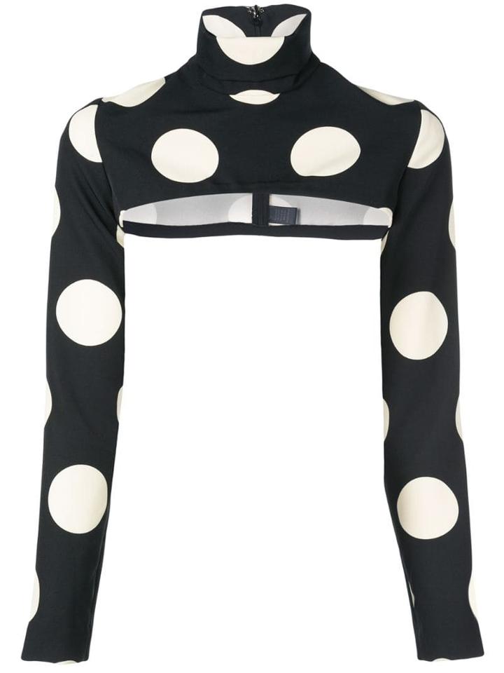 Christian Siriano Polka Dot Print Blouse - Black