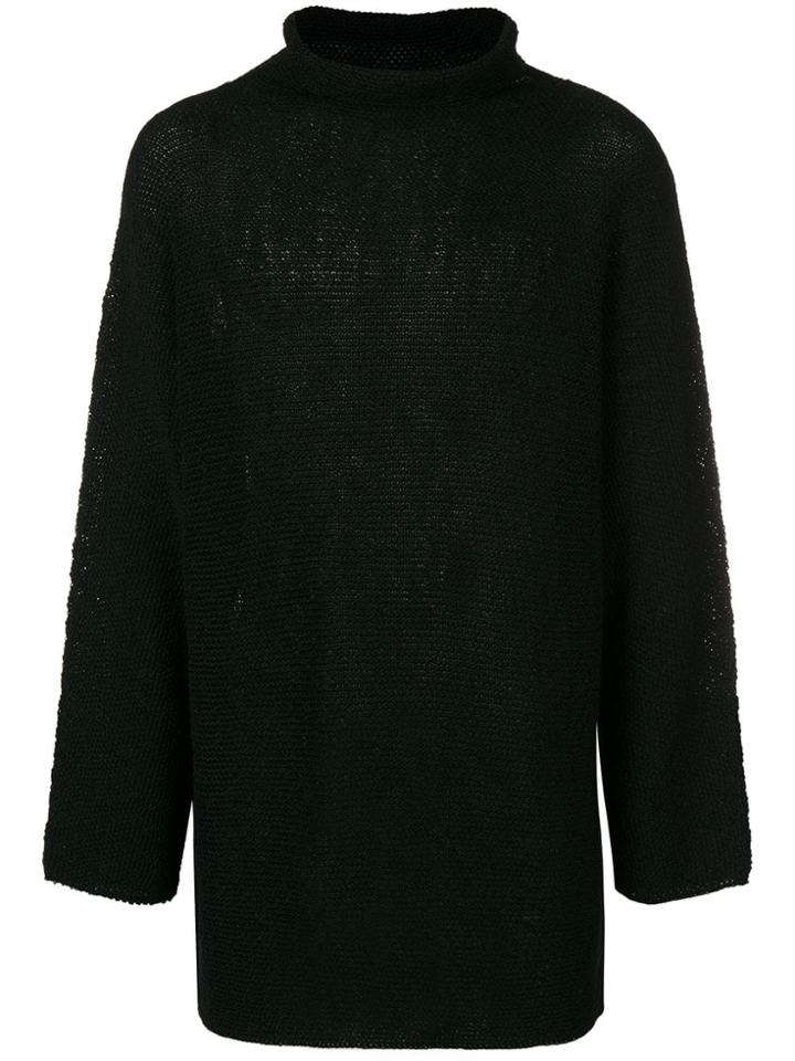 Homme Plissé Issey Miyake Knitted Long Sweater - Black