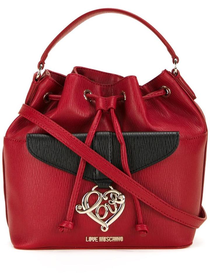 Love Moschino Detachable Strap Bucket Tote, Women's, Red