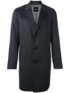 Theory Reversible Single Breasted Coat, Men's, Size: Xl, Grey, Polyester/cashmere/bemberg