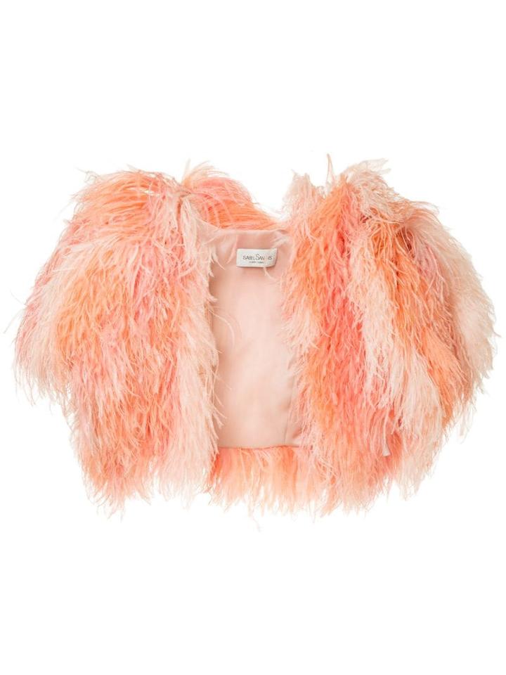 Isabel Sanchis Reversible Feather Bolero - Pink