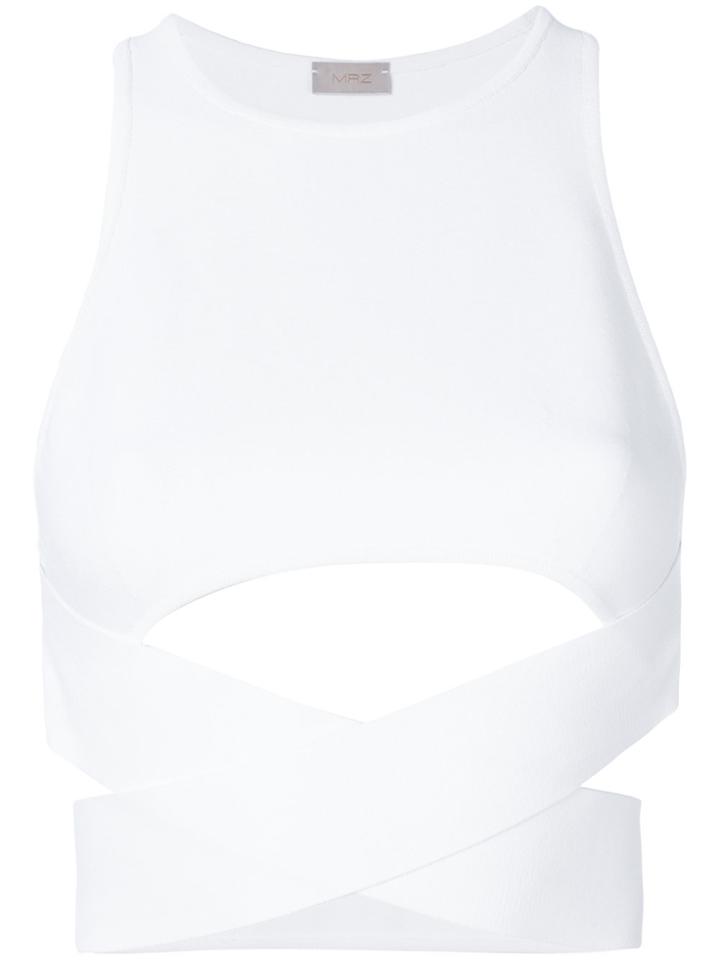 Mrz Cropped Cut Out Detail Tank - White