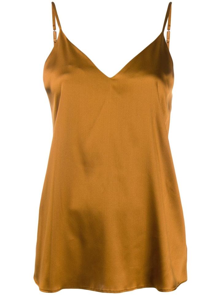 Luisa Cerano V-neck Slip Top - Brown