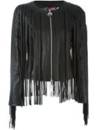 Philipp Plein 'tribute' Jacket, Women's, Size: Medium, Black, Lamb Skin/polyester/spandex/elastane