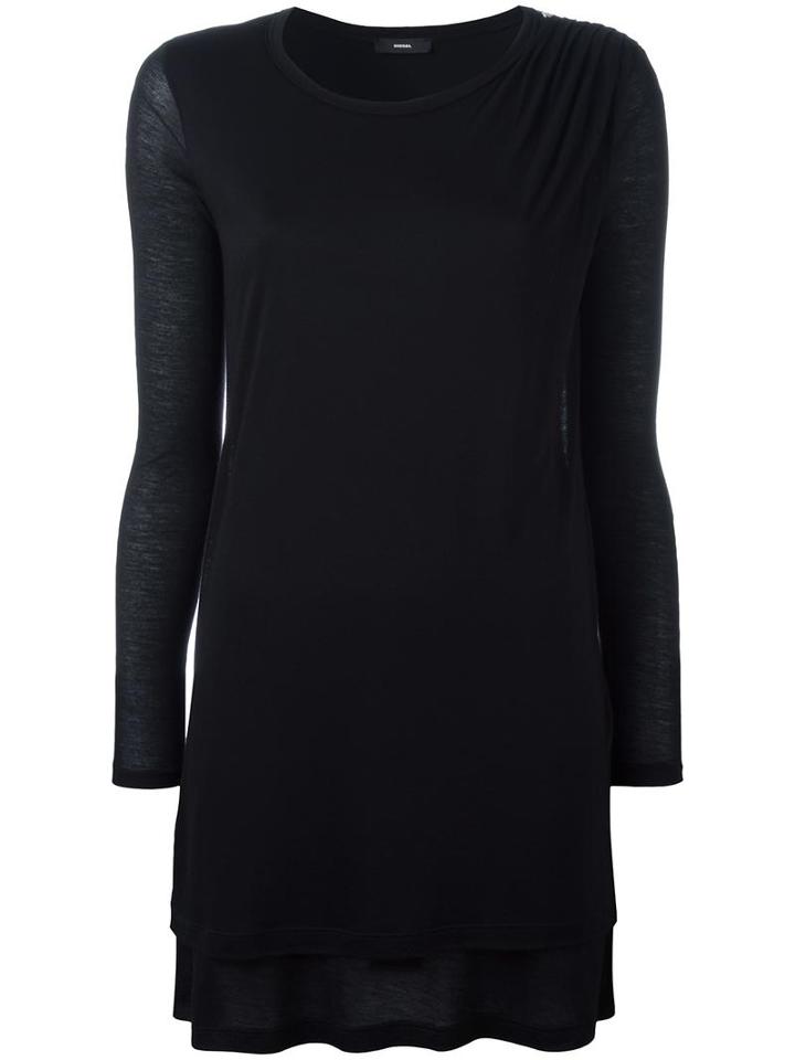 Diesel Flared Dress, Women's, Size: Medium, Black, Modal/cashmere