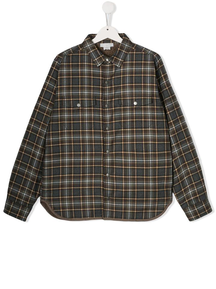 Stella Mccartney Kids Teen Checked Shirt - Grey