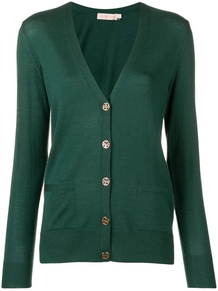 Tory Burch Long-sleeve Fitted Cardigan - Green