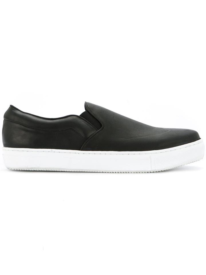 Kazuyuki Kumagai Matte Slip-on Sneakers - Black