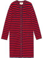 Gucci Striped Cotton Wool Cardigan - Red