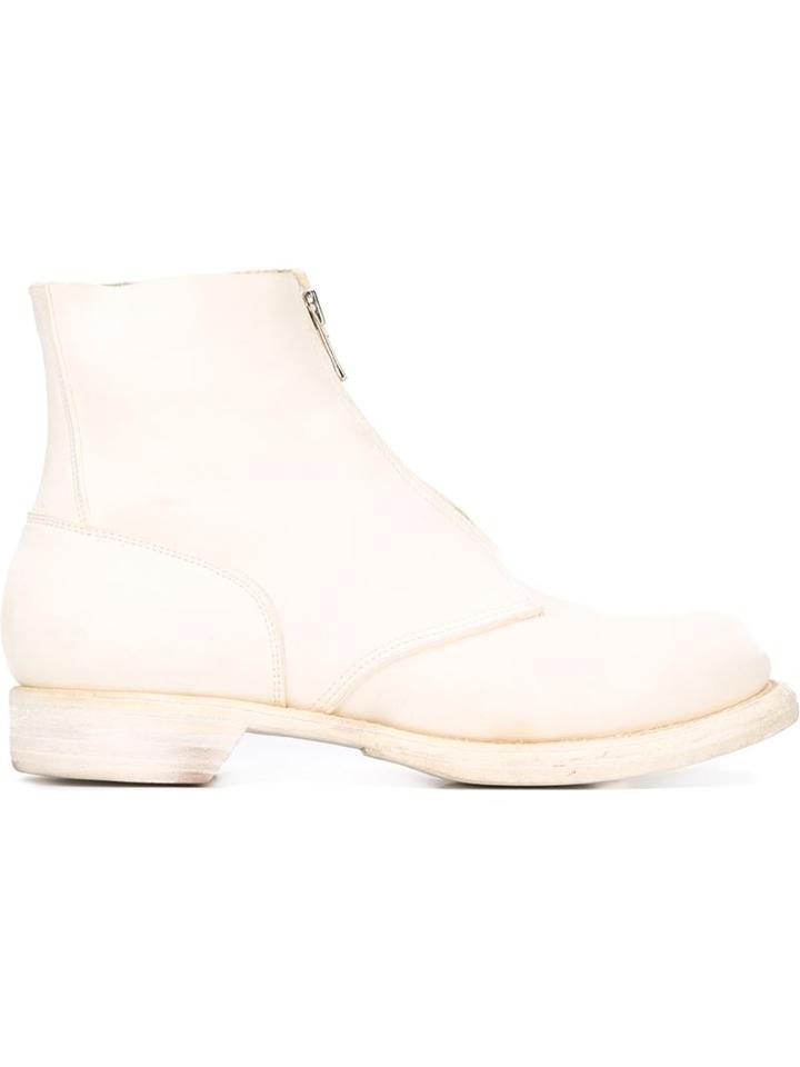Guidi Front Zip Boots, Men's, Size: 41, White, Horse Leather/leather