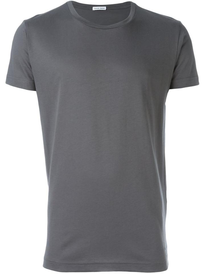 Tomas Maier Round Neck T-shirt, Men's, Size: Medium, Grey, Cotton