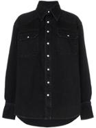 Matthew Adams Dolan Oversized Denim Western Shirt - Black