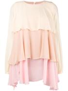 Semicouture Ruffle Tiered Dress - Pink & Purple