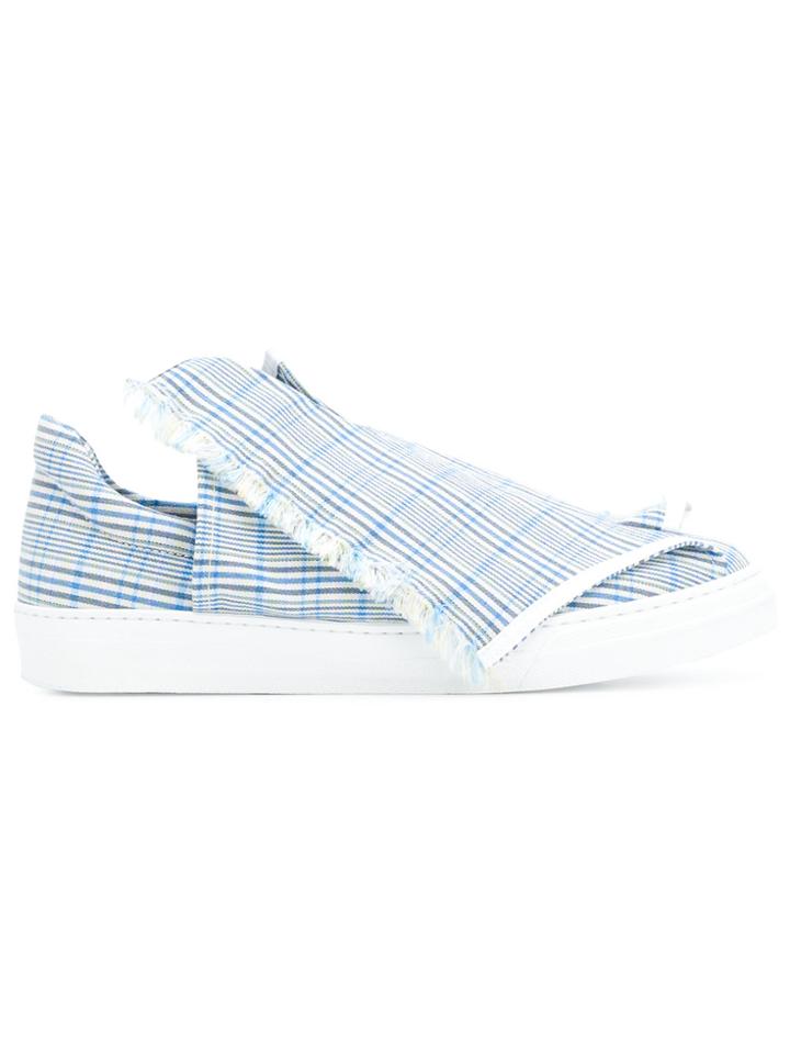 Ports 1961 Foldover Plaid Slip-on Sneakers - Blue