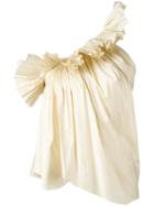 Marques'almeida Ruffle One-shoulder Top, Women's, Size: Small, White, Silk