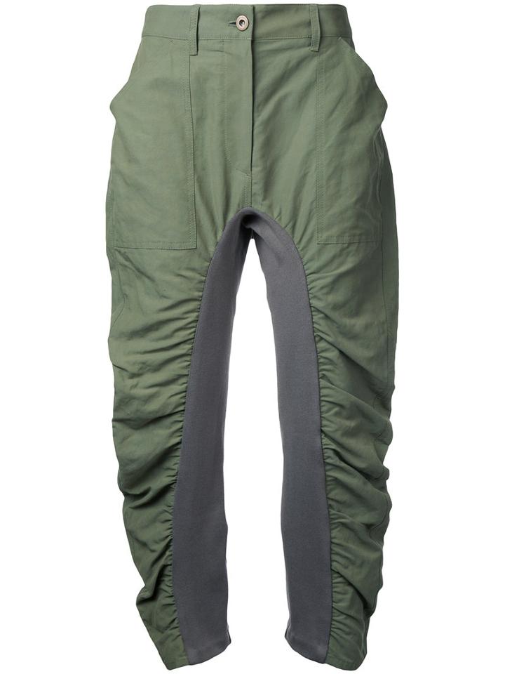 Tina Trousers - Women - Cotton/linen/flax/polyamide - 38, Green, Cotton/linen/flax/polyamide, Stella Mccartney