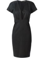 Roberto Cavalli Lace Panel Fitted Dress, Women's, Size: 46, Grey, Polyamide/polyester/spandex/elastane/virgin Wool
