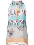Nicole Miller Patterned Hatlerneck Vest - Multicolour