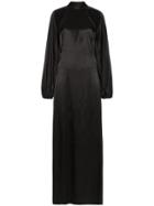 Rotate Open Back Long Dress - Black