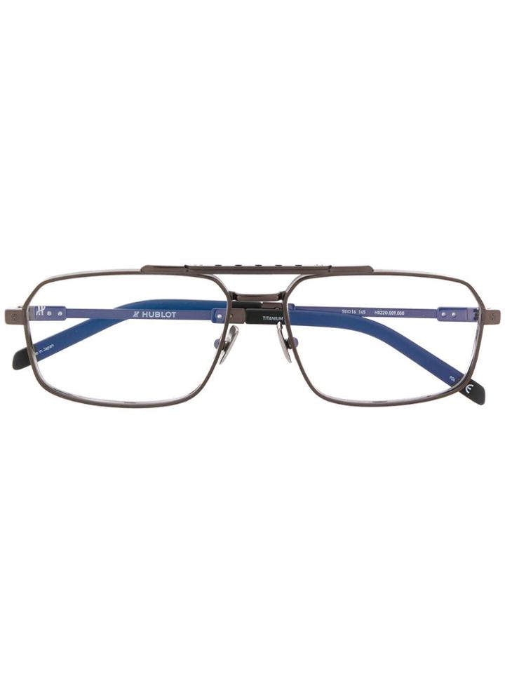 Hublot Eyewear Thin Oval Frame Glasses - Black
