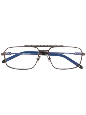 Hublot Eyewear Thin Oval Frame Glasses - Black