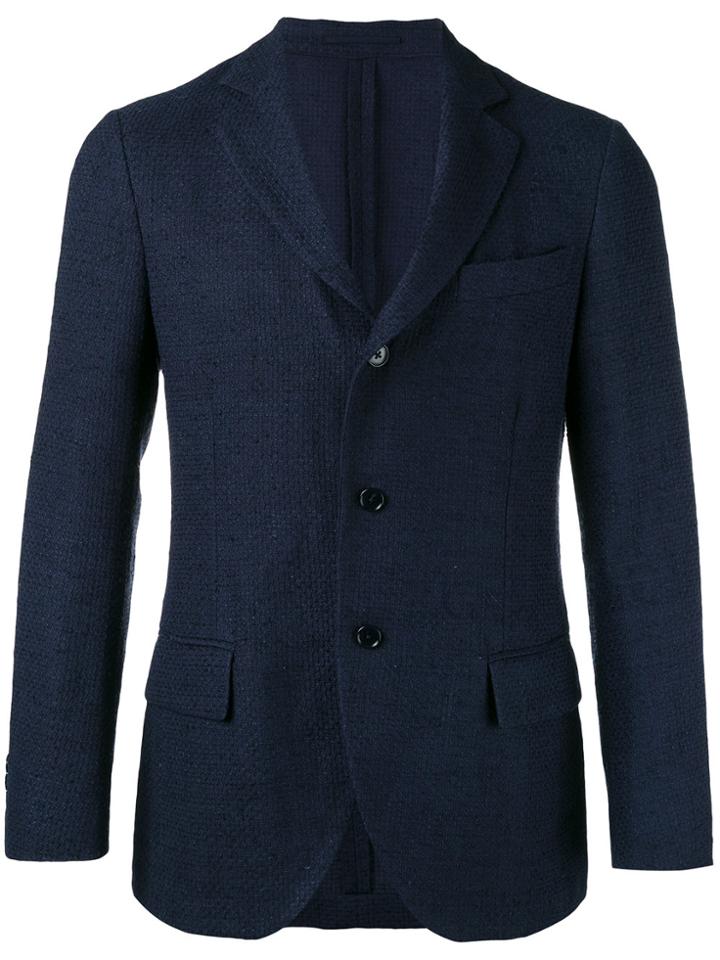 Mp Massimo Piombo Three Button Blazer - Blue