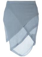 Romeo Gigli Vintage Asymmetric Wrap Skirt, Women's, Size: 42, Grey