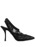 Dolce & Gabbana Floral Lace Slingback Pumps - Black