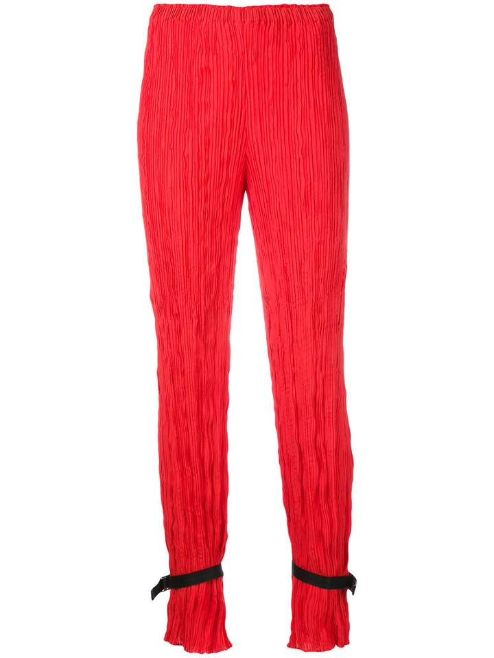 Alyx - Ankle Strap Pleated Trousers - Women - Polyester - Xs, Red, Polyester