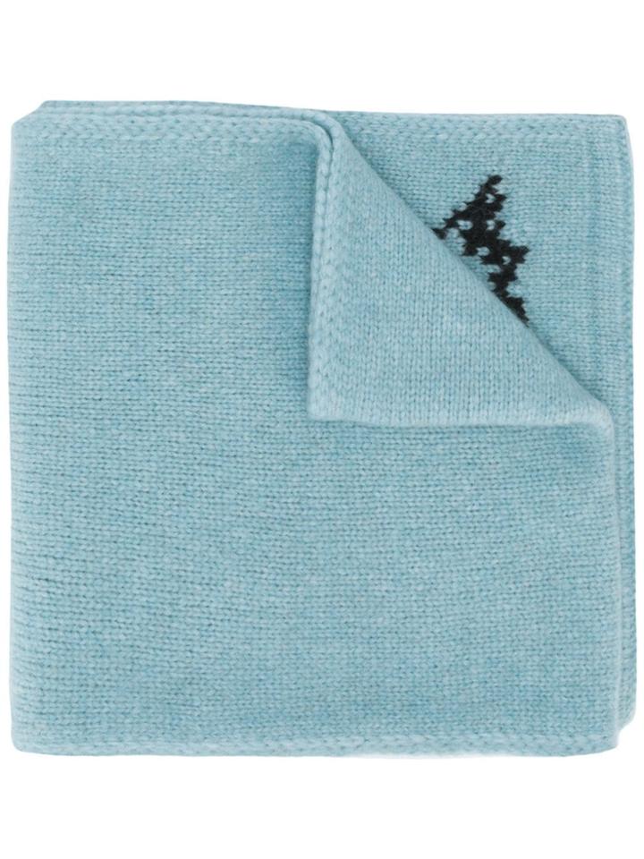 Dsquared2 Deer Intarsia Scarf - Blue