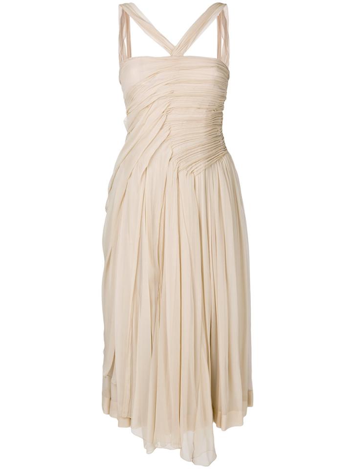 No21 Halter-neck Flared Midi Dress - Nude & Neutrals